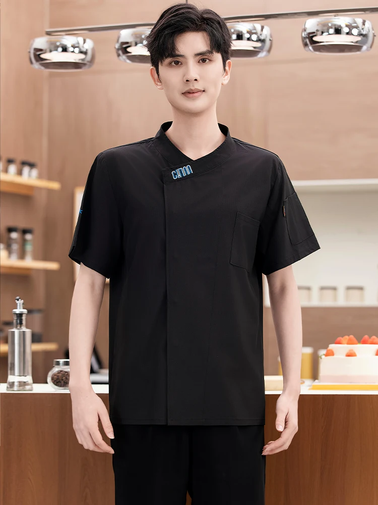 مهنة الشيف موحدة مطعم المطبخ الطبخ قميص قصير الأكمام فندق المطاعم مخبز النادل زي الحلاق وزرة