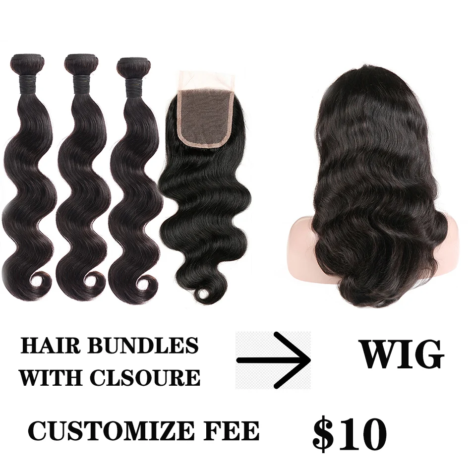 

price difference of hair bundles and closure customize a wig