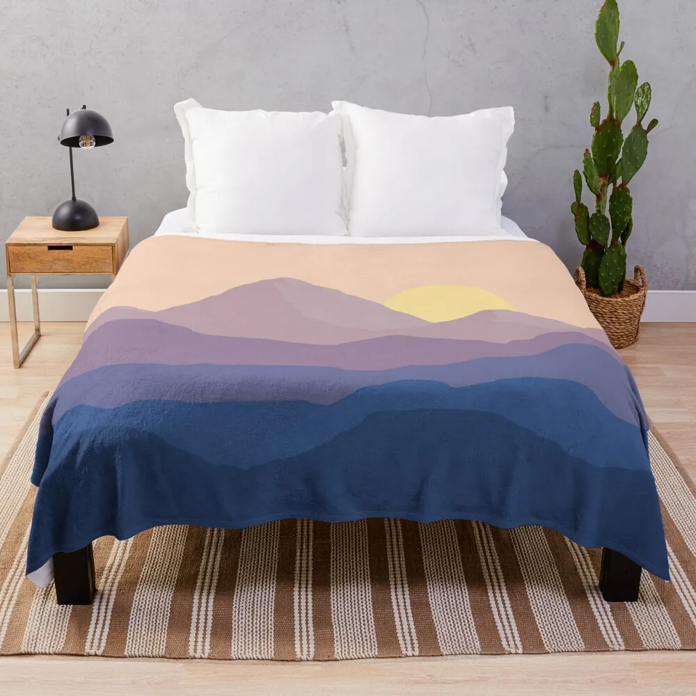 

Chill Mountain Horizon Throw Blanket Decorative Sofas christmas decoration Soft Big Blankets