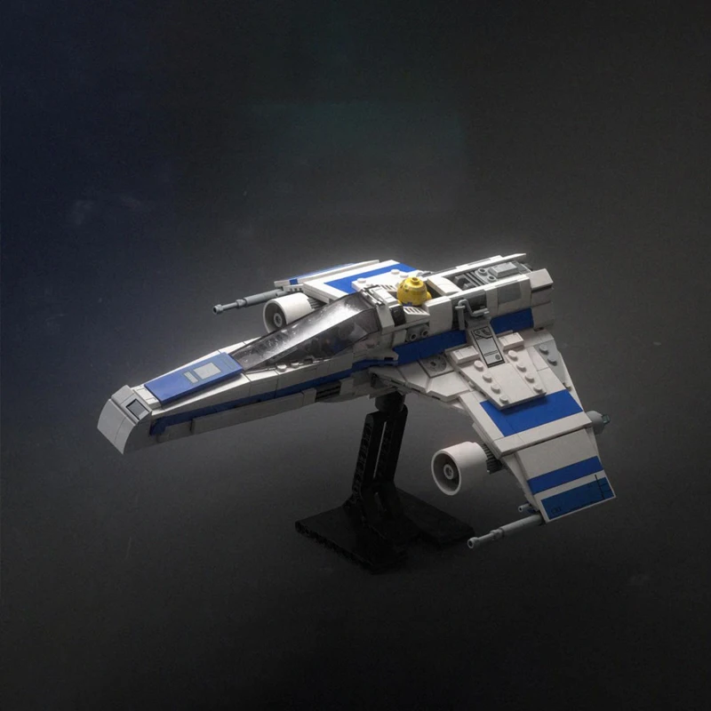 629 PCS Star Battle PiXEL-DANs - 75364 E-Wing Modificaties inclusief Display Stand MOC Aanpasbare Modulaire DIY Jongens Vakantie Speelgoed Cadeaus - afbeelding 1