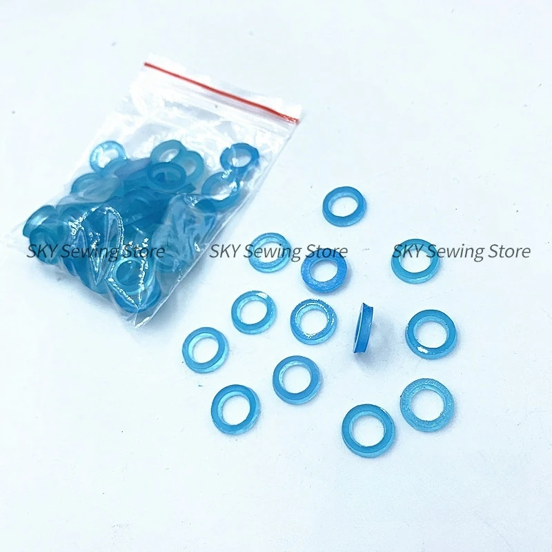 100PCS Presser Foot 2mm O-Ring Anti-Pressure Shockproof Oil-Resistant Immersed Beef Tendon Blue Pad Computer Embroidery Machine