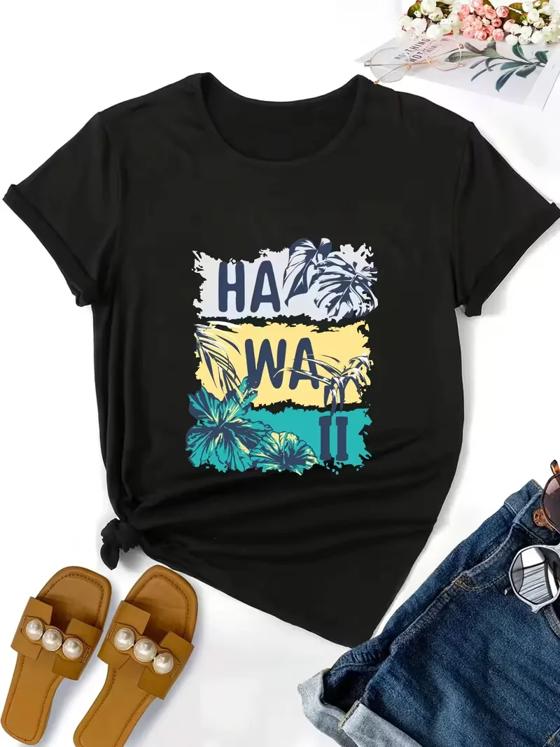 2025 نمط إلكتروني جديد مطبوع للجنسين موضة الشارع بأكمام قصيرة من القطن الخالص ورقبة مستديرة وأكمام قصيرة