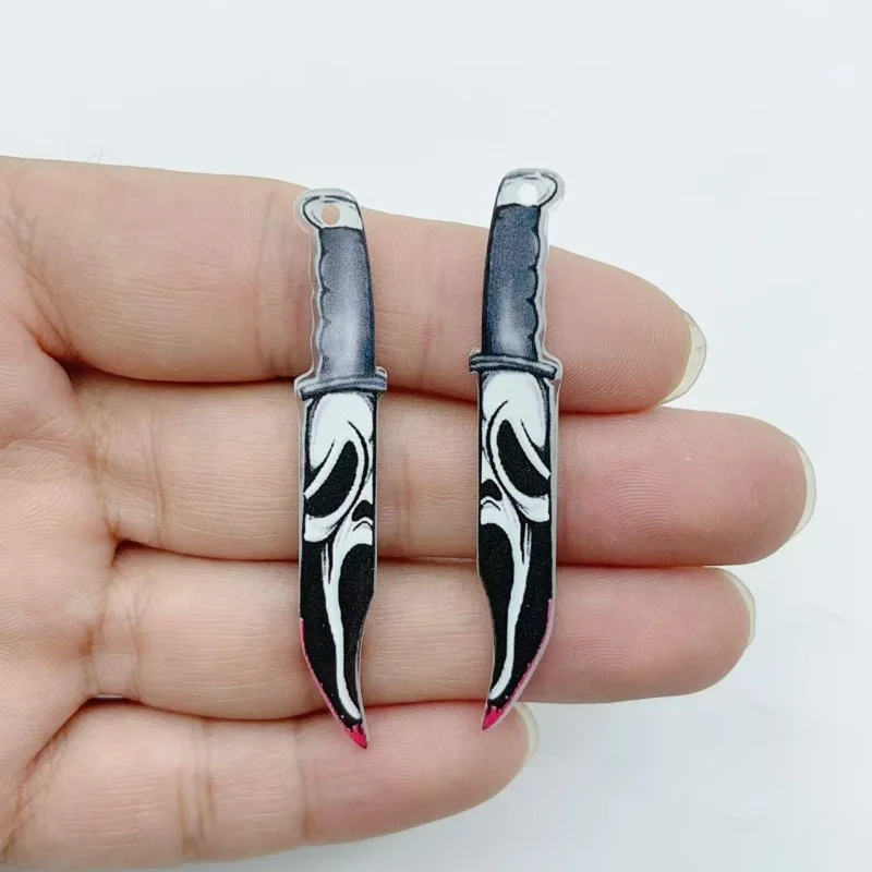 10 pieces of acrylic jewelry Halloween  pendant DIY earrings necklace jewelry making supplies view 2