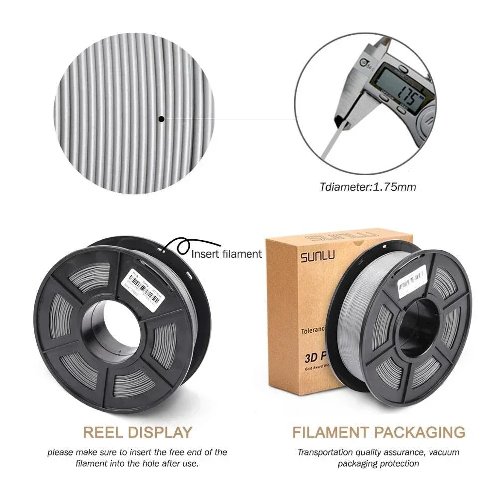 Neu! PLA-Filament 10 kg 3D-Drucker-Filament PETG 1 kg/Rolle 1,75 mm ± 0,02 mm 100 % Filament-Linie ordentlich FDM-Druckmaterialien
