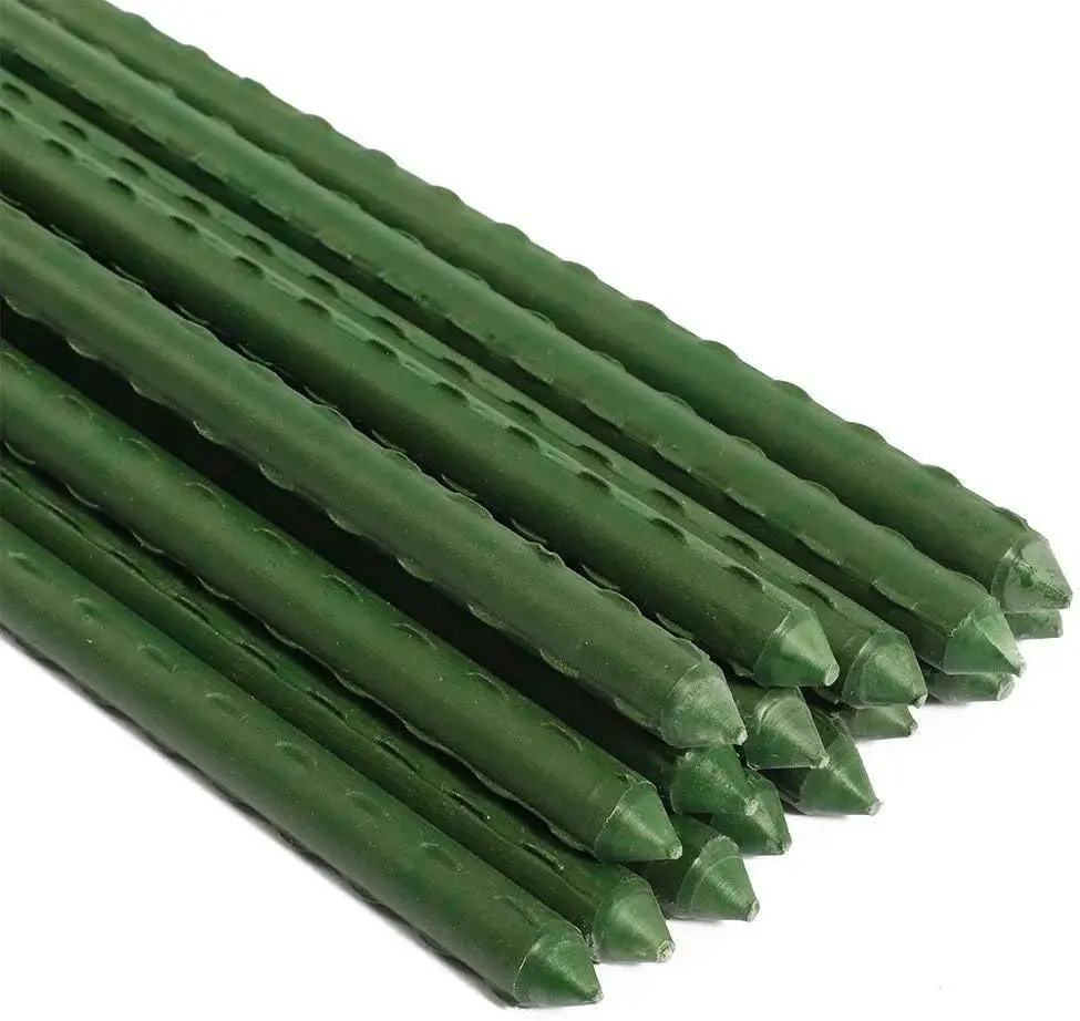 ® Heavy Duty Steel Garden Stake with Green Vinyl Coating, 8-Feet Long with 20mm Diameter (Pack of 50)