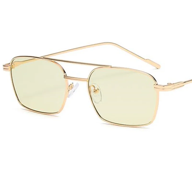 

New Sun Glasses Unisex Double Beam Anti-UV Spectacles Personality Eyeglasses Simplity Ornamental Alloy Frame Sunglasses