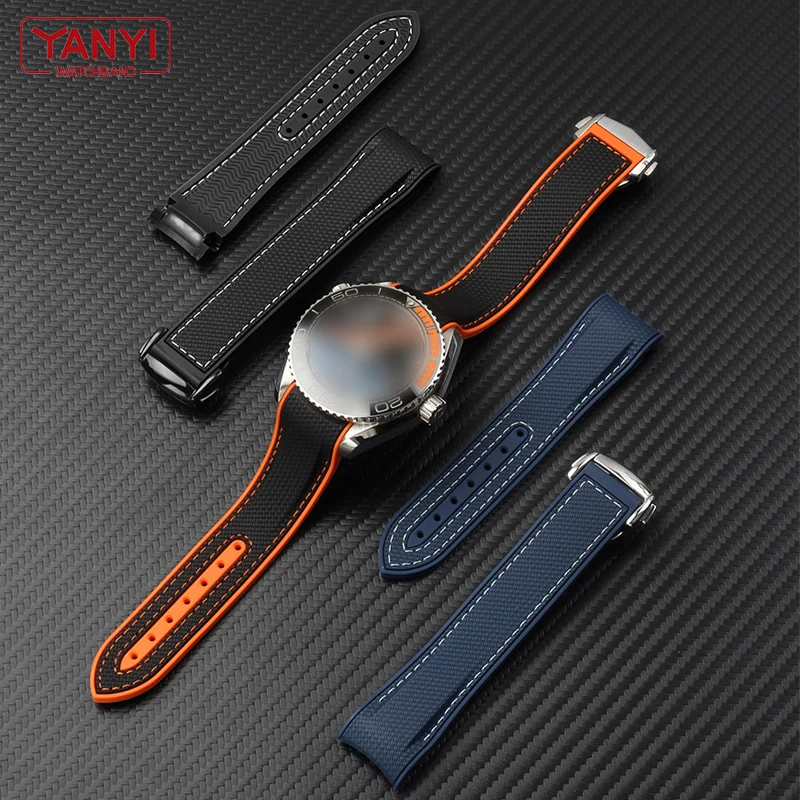 

21 мм резиновый ремешок для часов Omega Planet Ocean 600 четверть оранжевый мужской ремешок для часов силиконовый спортивный водонепроницаемый ремешок для часов