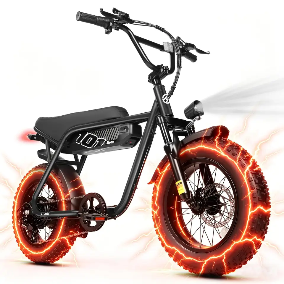 V101 Electric Bike 16"x4.0 Fat Tire 48V13Ah 20MPH 7-Speed Front Suspension Dirt E-Moped 60 Miles Youth & Adults, Customized image 1