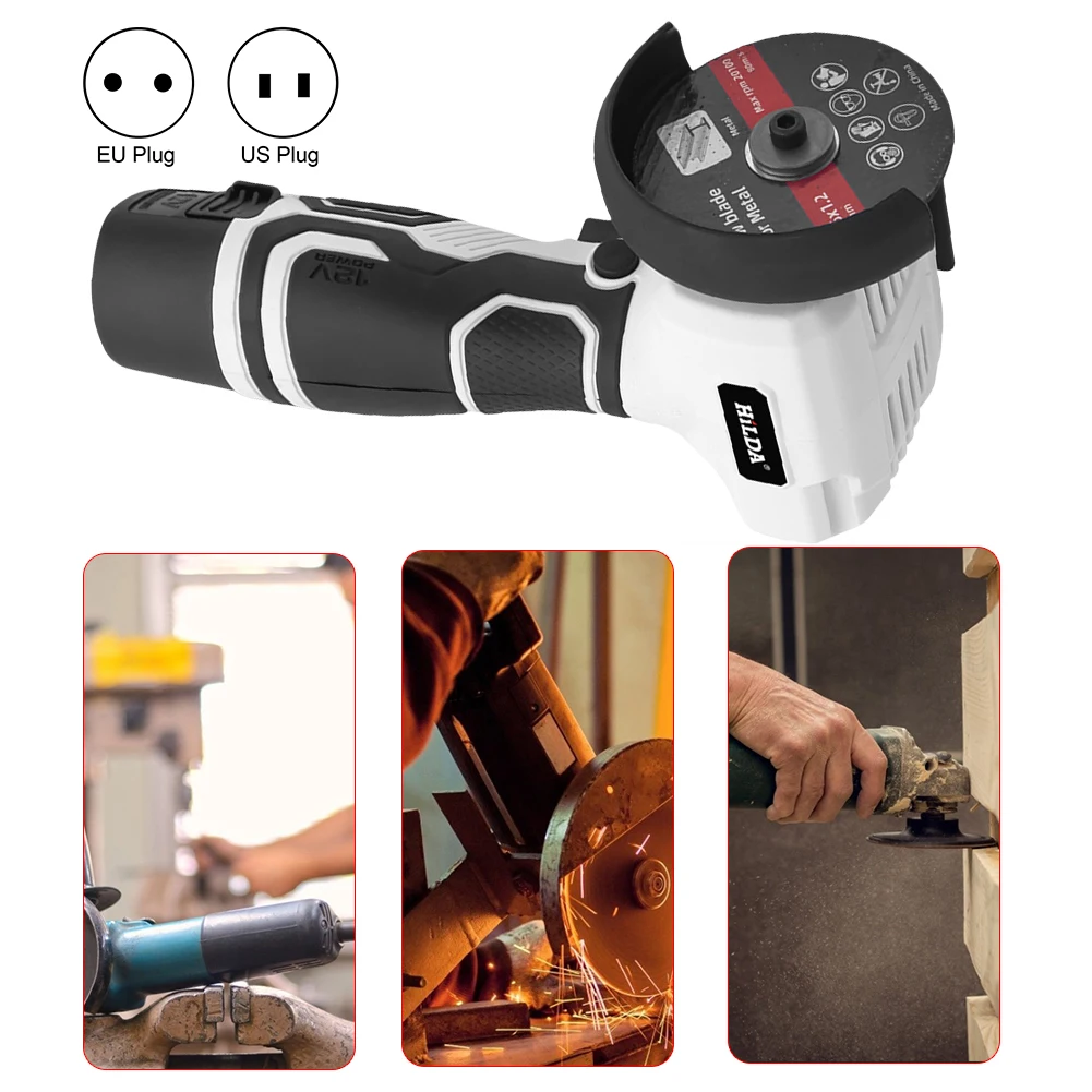 

12V Mini Angle Grinder Small Grinding Machine 2000mAh Battery Portable Polishing Machine with Cutting Disc for Metal Wood