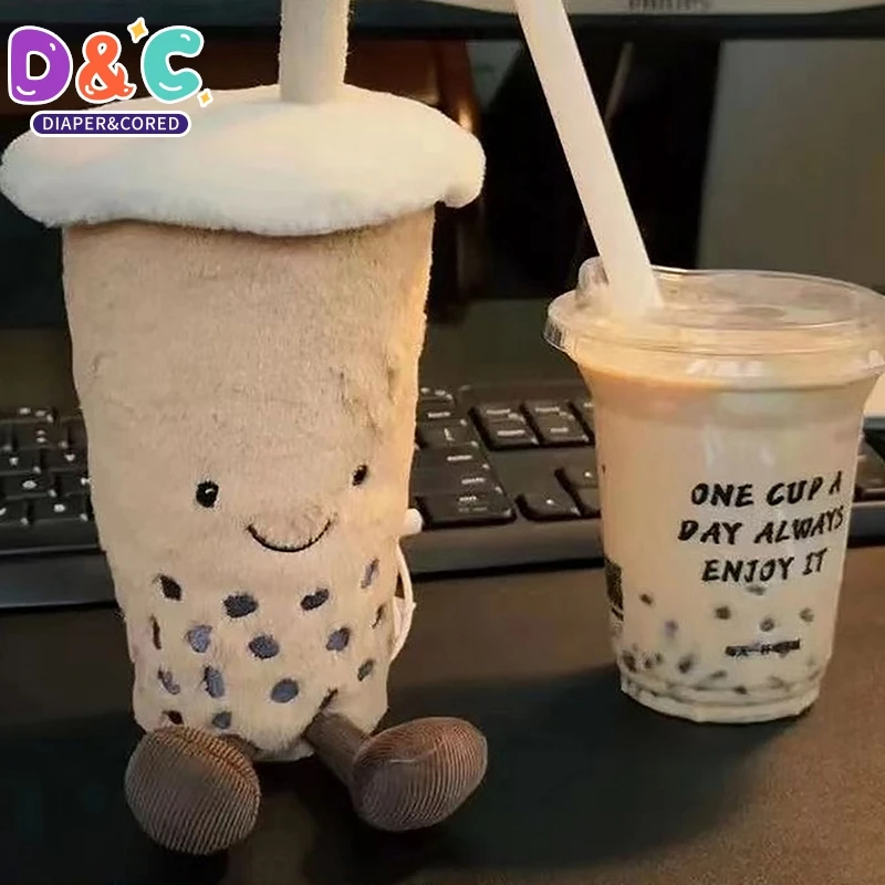 Bonito dos desenhos animados pérola leite xícara de chá boneca de pelúcia brinquedo simulado comida bebida macio boneca travesseiro almofada crianças brinquedos presente aniversário