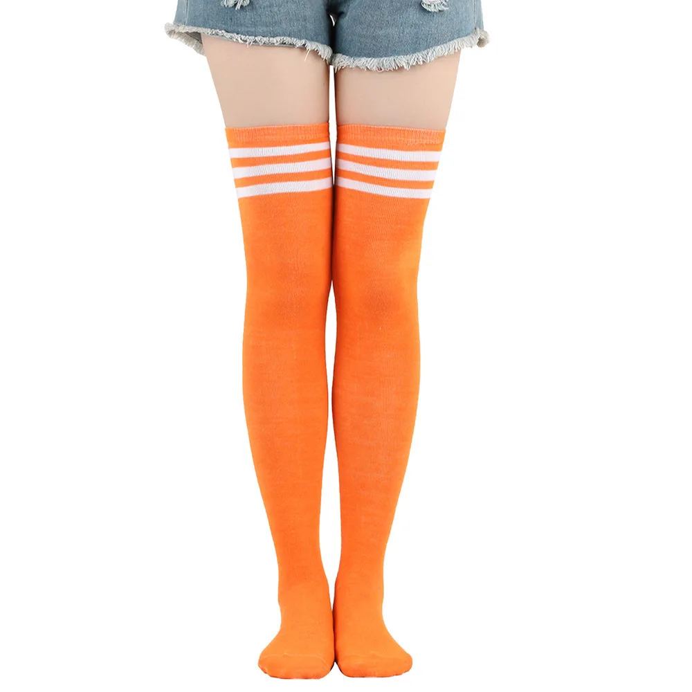 Frauen JK Strümpfe Halloween Party Cosplay Socken Über Knie Oberschenkel Socken Warme Strumpf Frauen Boot Socke Triple Streifen Lange Socken – Detail 8
