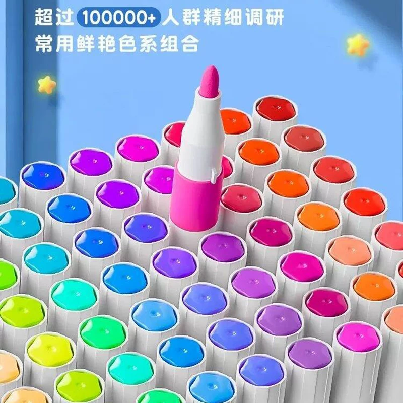 Sanrio Cinnamoroll Cartoon  Acrylic Marker Paintbrush For Kindergarten Students Paper-Tight Stackable Children'S Color Pen Set