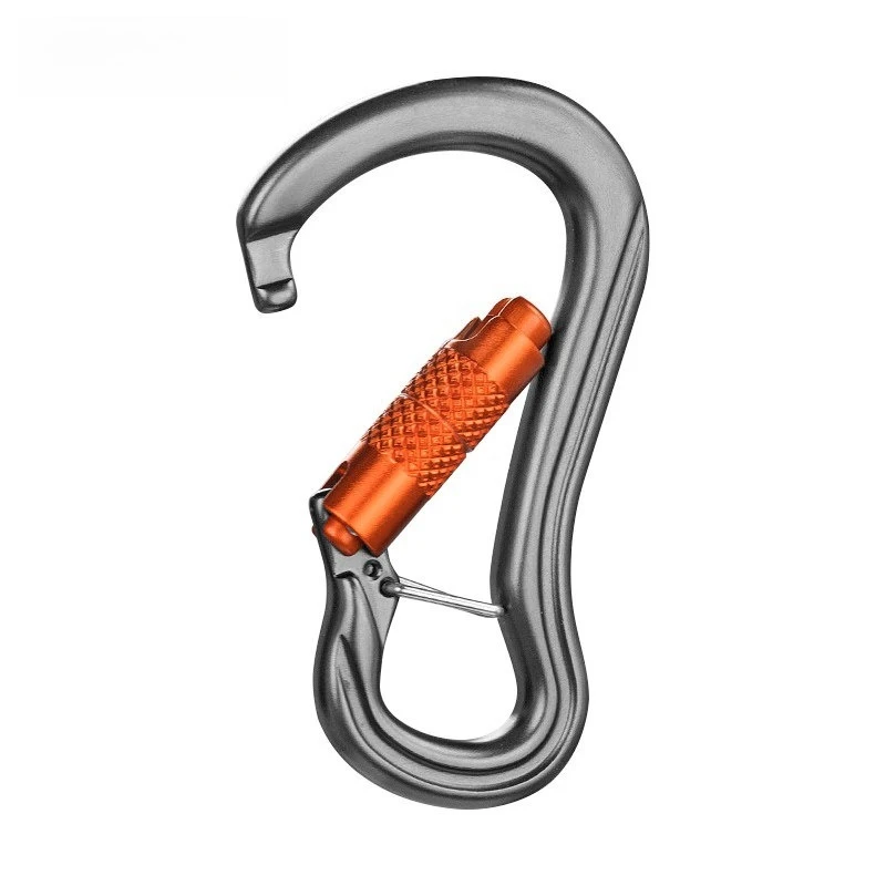 Non‑PPE Swivel Dual‑Stage Auto‑Lock Mini Carabiner Foot Pedal Connector for High‑Altitude Working, Caving
