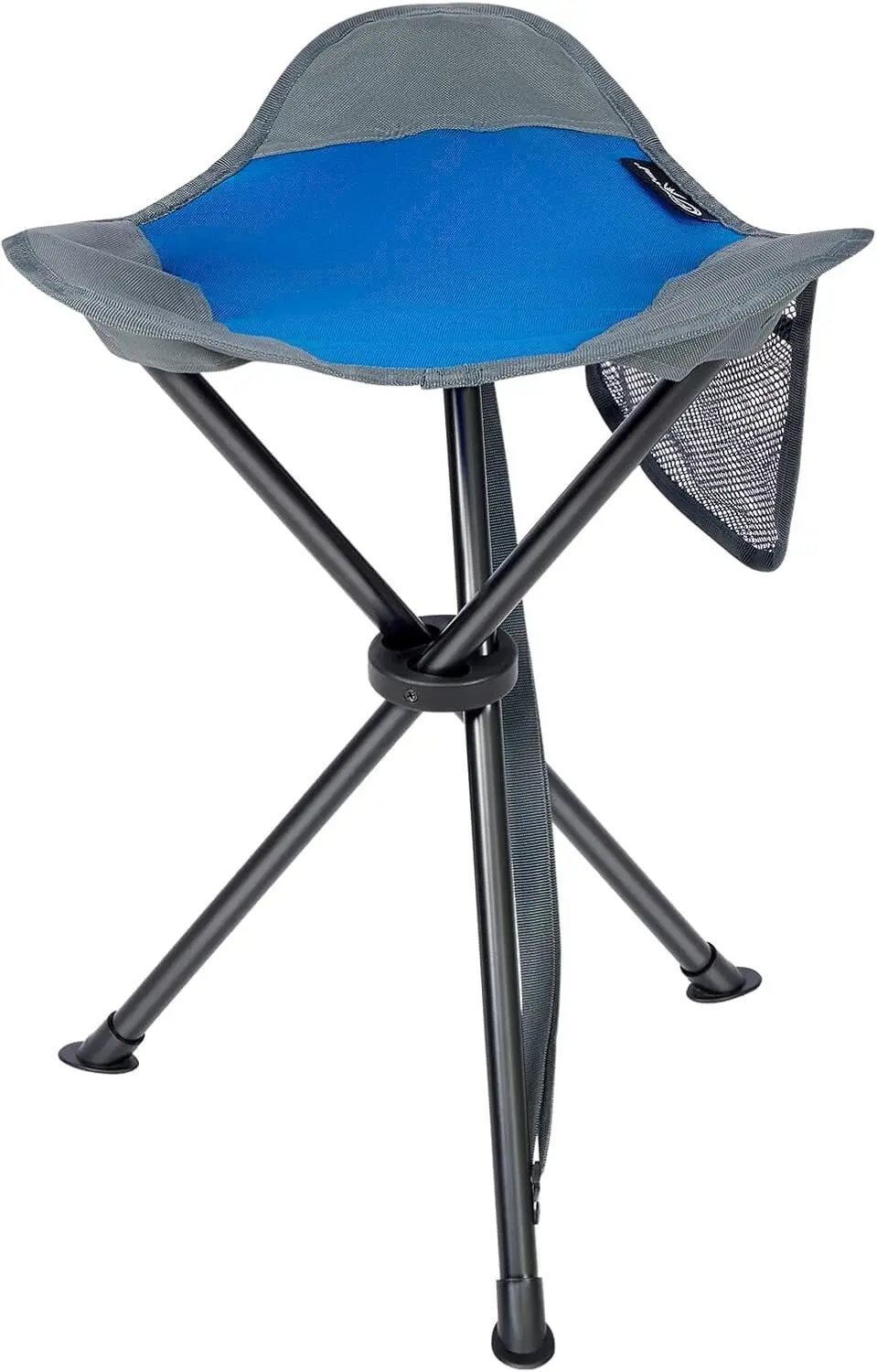 

Portable Folding Camping Stool with Side Pocket, Sturdy Steel Tripod Seat for Hiking Fishing Outdoors, 225 Lbs Capacity