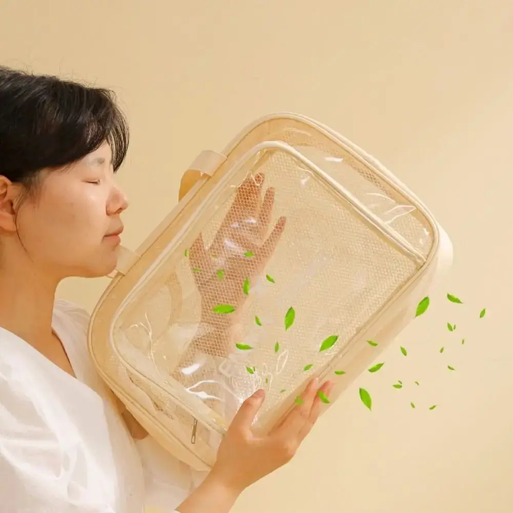 

Large Capacity Waterproof Cosmetic Bag Pu Transparent Dry Wet Separation Travel Storage Bag PVC Make Up Bag Multi-functional