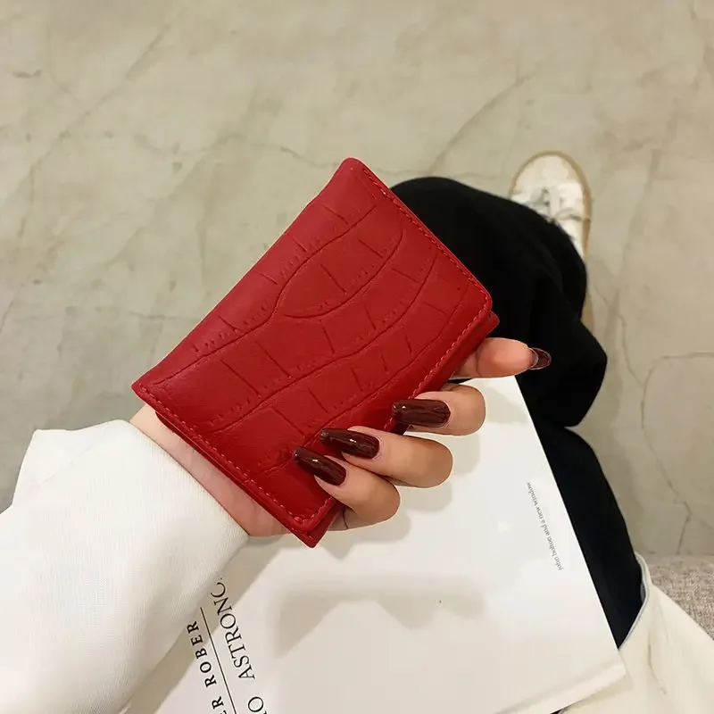 Short Foldable Pure Color Simple Stone Pattern Large Capacity Student Fresh Coin Purse Urban Simple Style Daily Match Matching