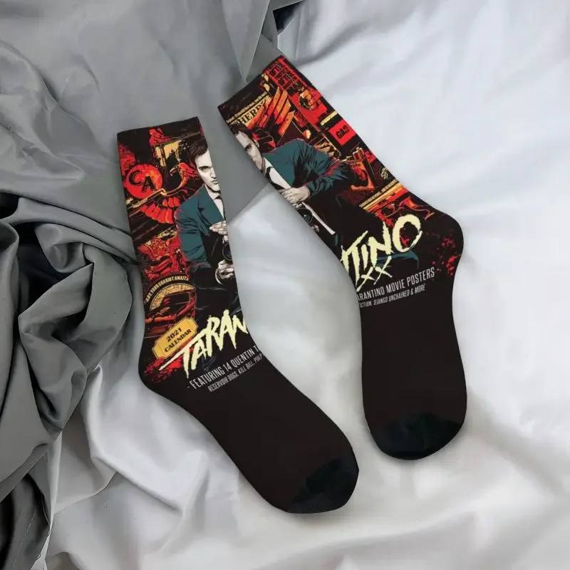 Calcetines Crazy Crew para hombre y mujer, medias de vestir con estampado 3D de película Quentin Tarantino, Hip Hop, Kawaii