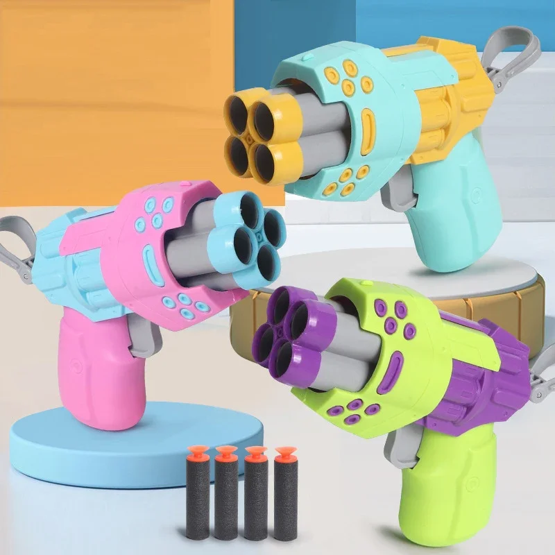 Radish Gun Decompression toys  Manually Toys Soft Bullets Guns, Blasting Gun Toys with Foam Darts Launcher Toy Gun