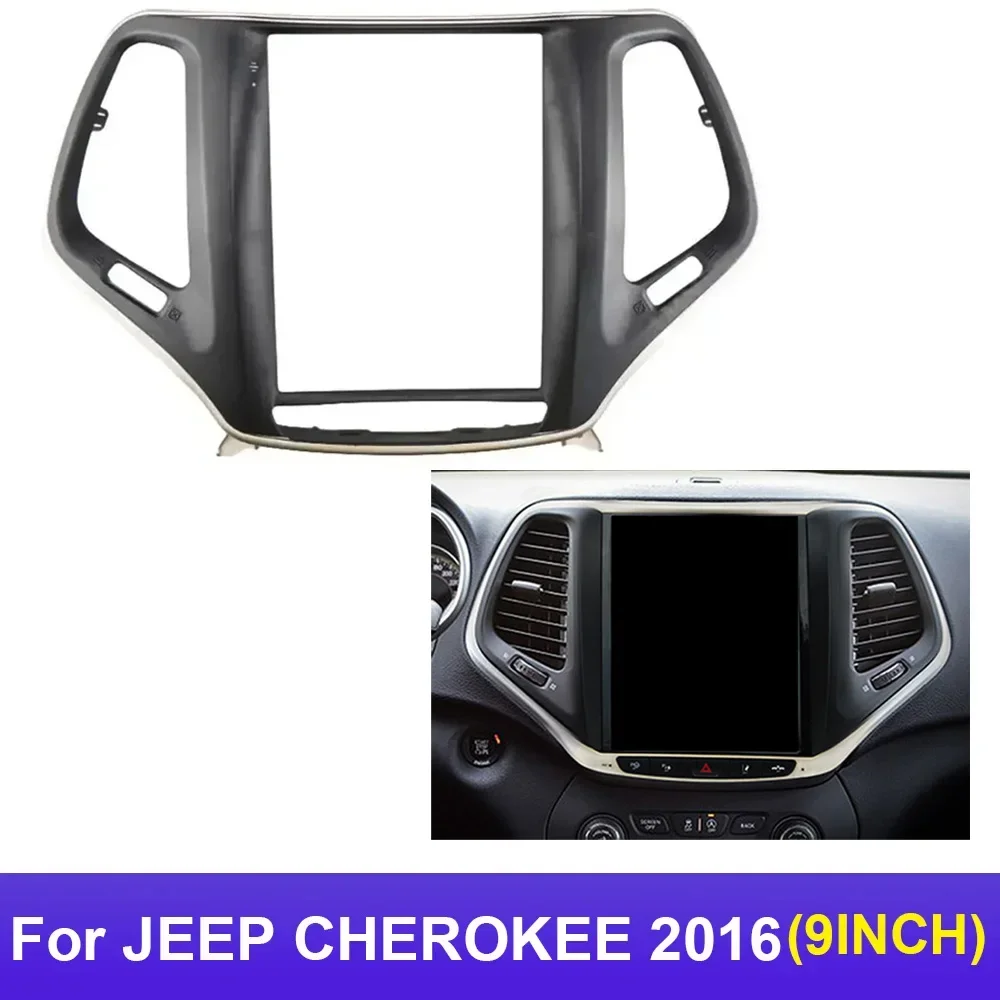 

9.7 Inch 2 Din Car Radio Fascias For JEEP CHEROKEE 2016 Tesla Style Multimedia Frame Video Player Navigation DVD Panel Trim