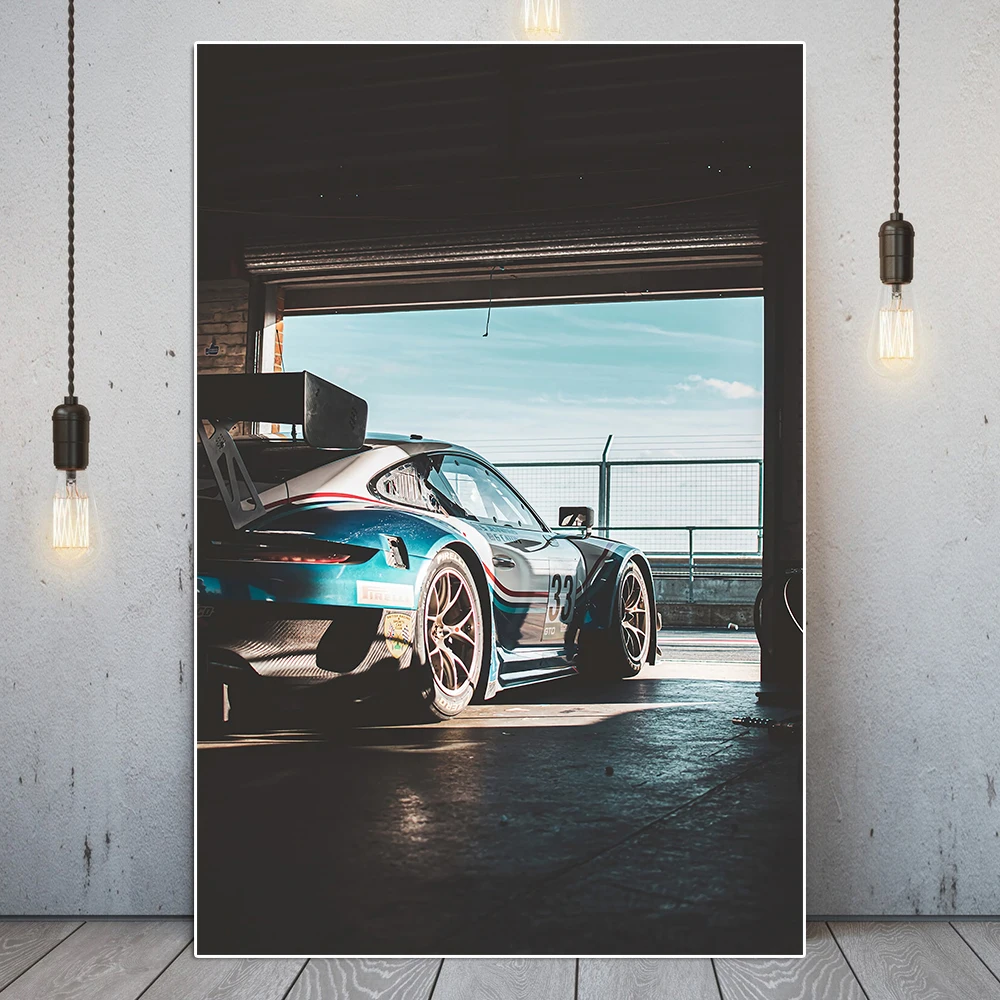 

Classic Supercar 911 Racing Poster And Print Luxury Race Car GT2 Canvas Painting Sports Club Wall Art Living Room Home Decor