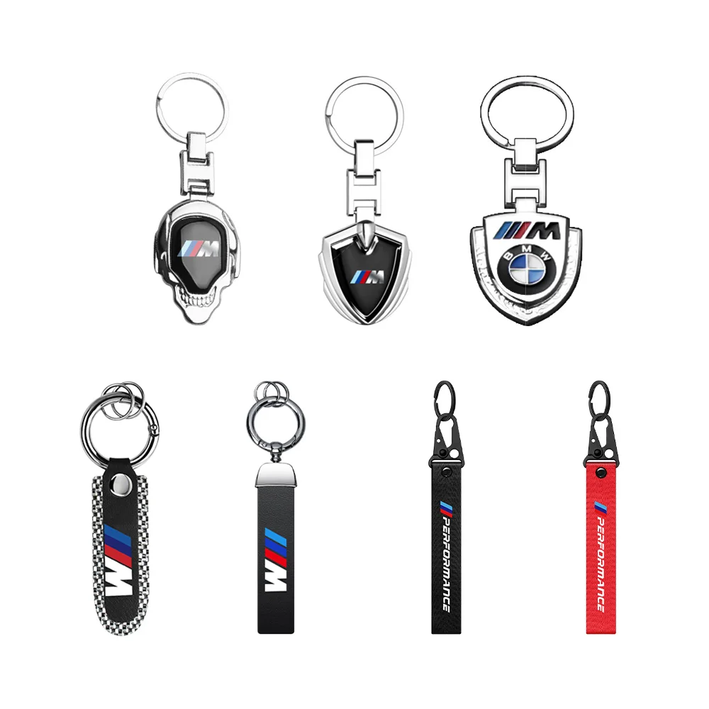 3D Metal PU Leather Car Key Ring Holder Keychain Pendant For BMW M Performance X4 X5 E46 E90 F20 E60 E39 F10 M1 M2 M3 M5 M6 E93