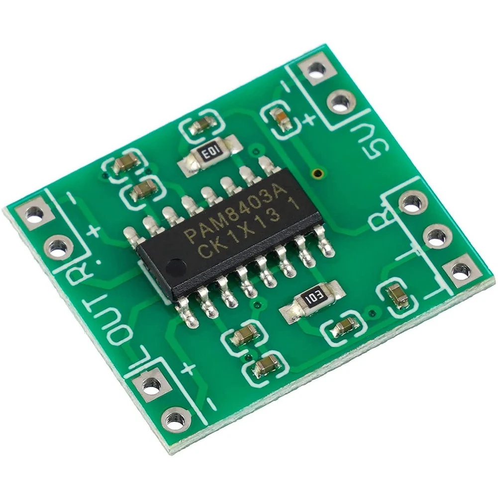 PAM8403 모듈 슈퍼 미니 디지털 앰프 보드, 클래스 D 디지털 2.5V ~ 5V 파워 앰프 보드, 2x3W, 10 개