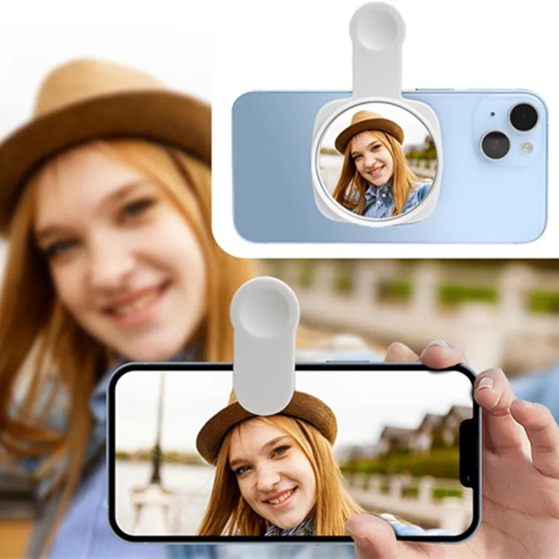 Lente de cámara para teléfono inteligente, Kit de Clip de espejo Selfie para IPhone, Samsung, transmisión en vivo, foto, Video, accesorios para Vlog