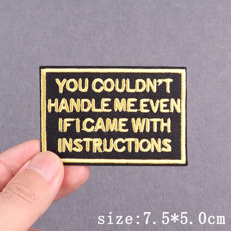 Punk Slogan Stickerei Patches Für Kleidung Buchstaben Copywriting Eisen Auf Patches Für Kleidung Auf Jeans Rucksack Hut Dekor Aufkleber – Detail 17