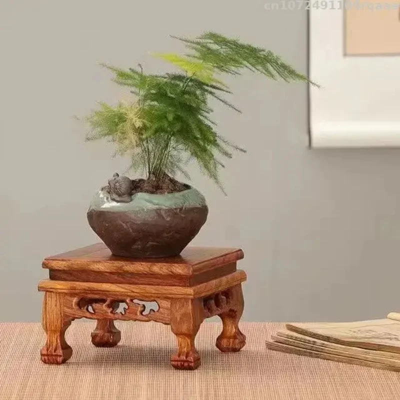

Premium Rosewood Display Stand Coffee Tea Set Pedestal Flower Pot Tray Vase Holder Home Garden Decoration Bonsai Plant Rack Base