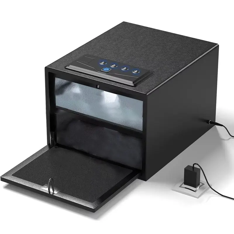 Biometric Safe - Quick Access Handgun Safe with Fingerprint & Digital Keypad,Secure Home Gun Safe for up to 4 guns