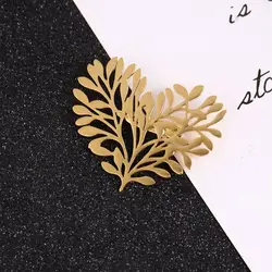 Decoration Fashion Feather Pin Trend Metal Suit Collar Brooch Creative Simple Tree of Life Badge Bridal Party