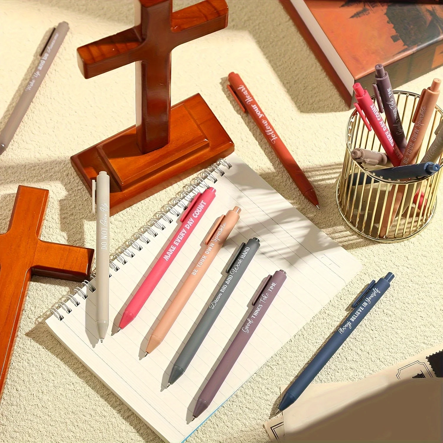 8/16/24/32/40/80 Stück, einziehbarer Kugelschreiber mit inspirierenden Zitaten, positiven Sprüchen, Geschenkidee für Frauen, Männer, Schulen und Büros. – Detail 6
