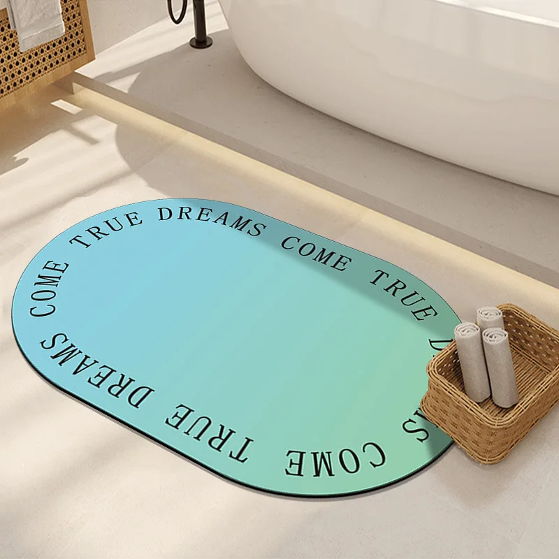 

Pastel Gradient Diatomite Mat Super Absorbent Fast-Drying Non-Slip Rug for Bathroom Entryway Balcony