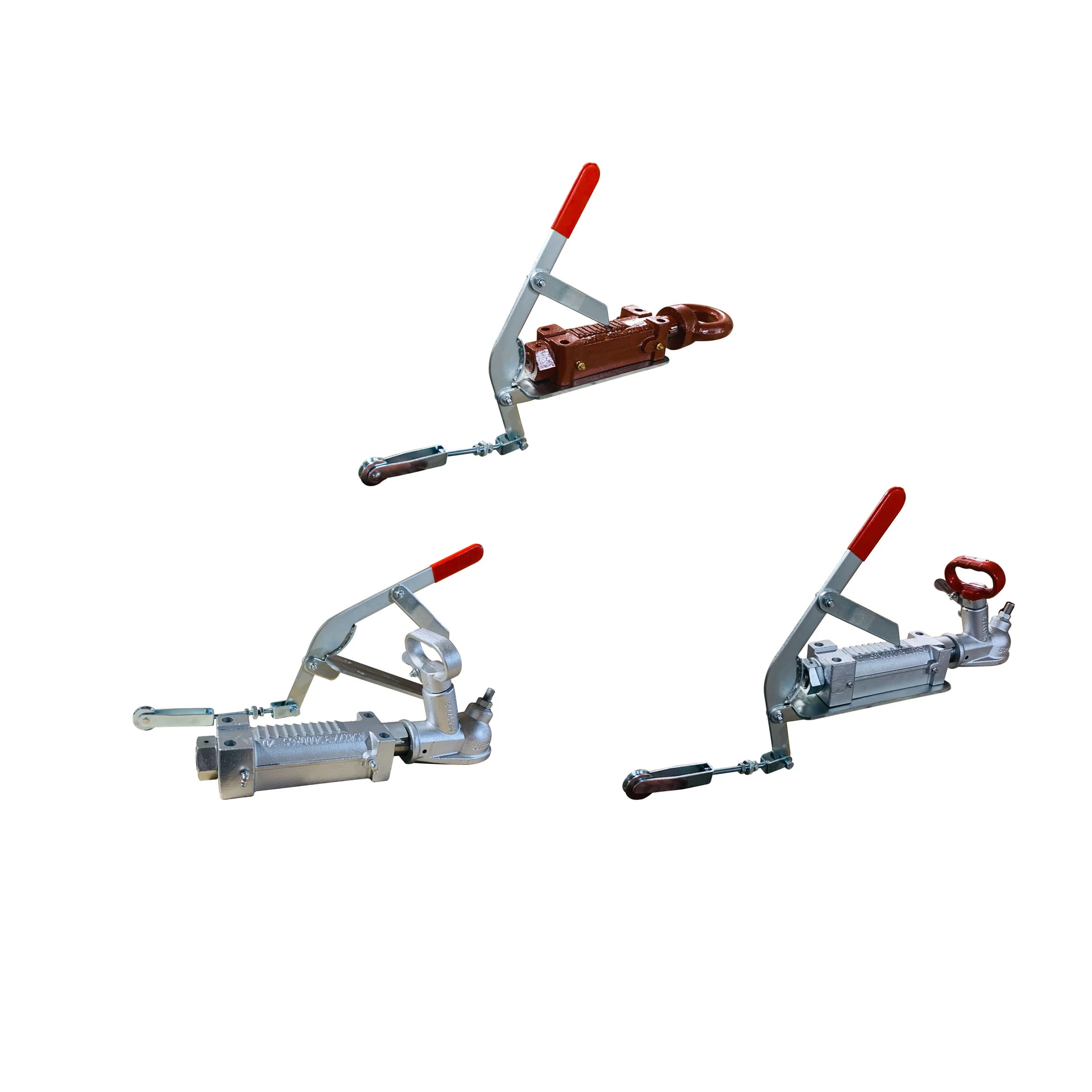 Mechanical cable-actuated percussion connector with handbrake and wire rope adjuster striking brake assembly