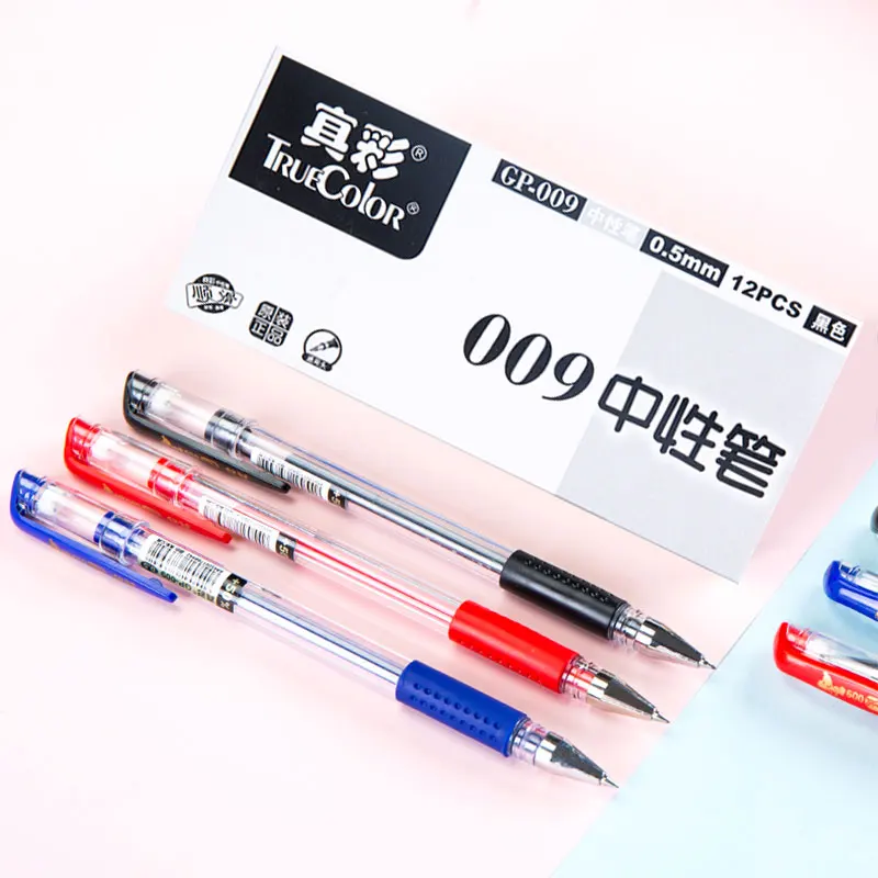 

Truecolor 12pcs 0.5mm Gel Pens, Black Ink Smooth Writing Pens for School Office Notes and Exams