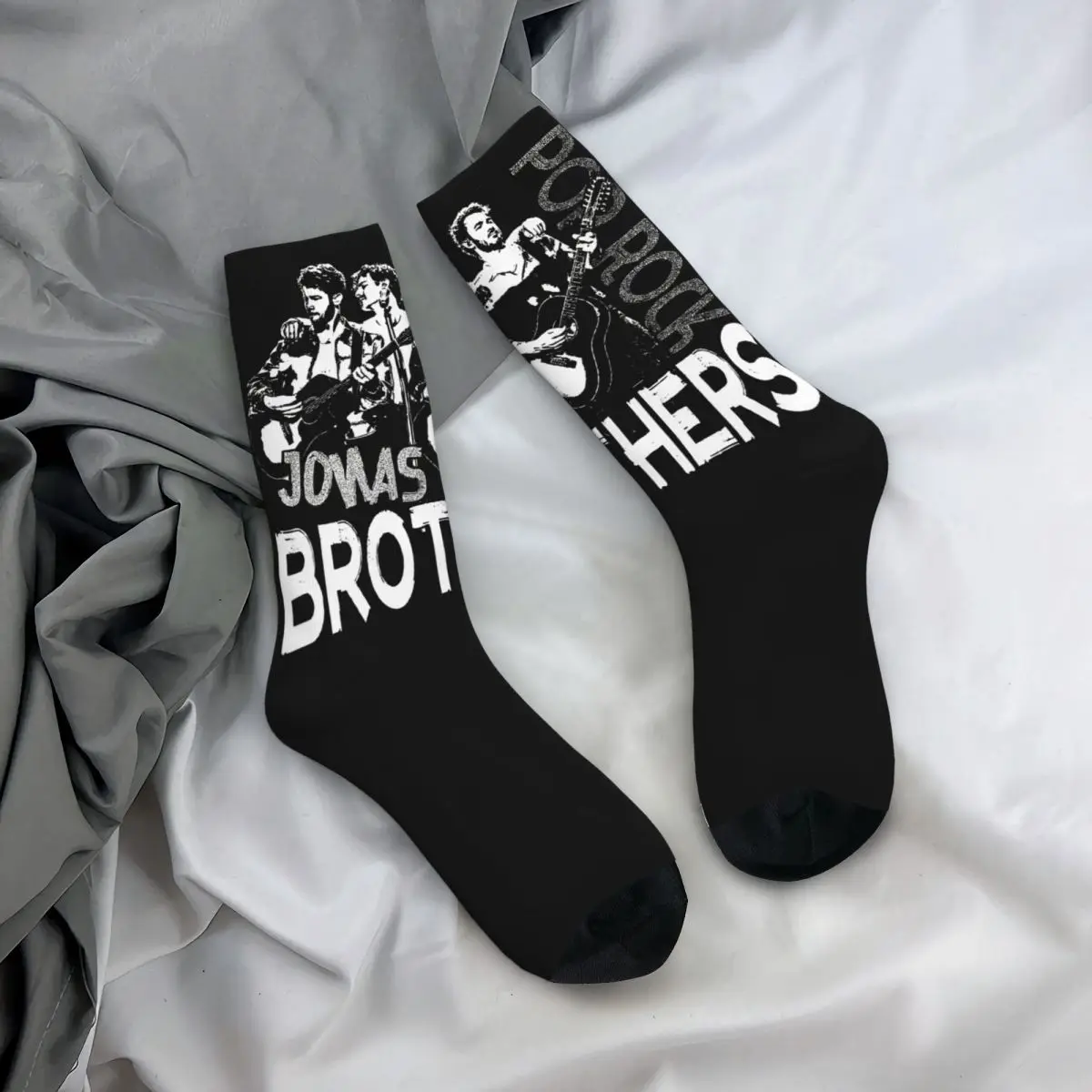 Jonas Brother Rock Band Merch Socks Breathable Sport Crew Socks Cotton for Women Men Little Small Gifts