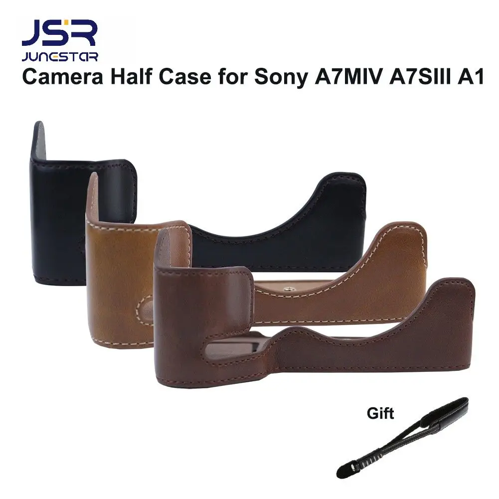 Camera Half Case for Sony A7MIV A7SIII A1 Bottom Battery Opening Version Handmade Leather Camera Case Video Half Bag Camera