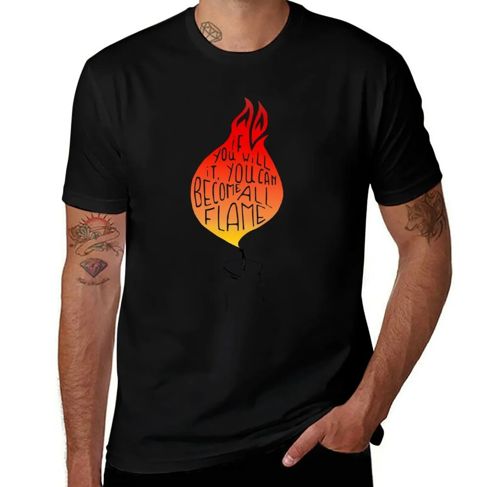 

All Flame - Цветная футболка, футболки с аниме, забавная футболка, мужская футболка, футболка с короткими рукавами, мужские большие и высокие футболки