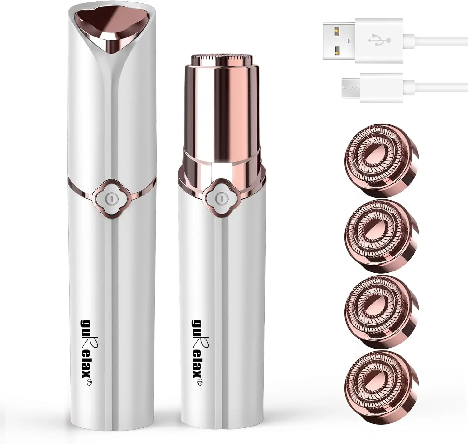 

Facial Hair Removal for Women, Hair Removal Device with 4 x Replacement Heads, Facial Hair Remover for Chin, Upper Lip