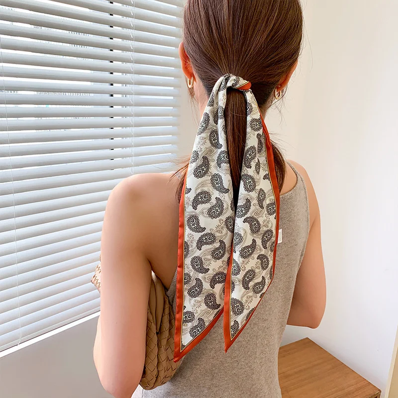 

Cashew Silk Neck Scarfs Skinny Women Fashion Lady Hand Bag Scarf Hair Band Ribbon Decoration Head Wristband Tie 2022 Fashion