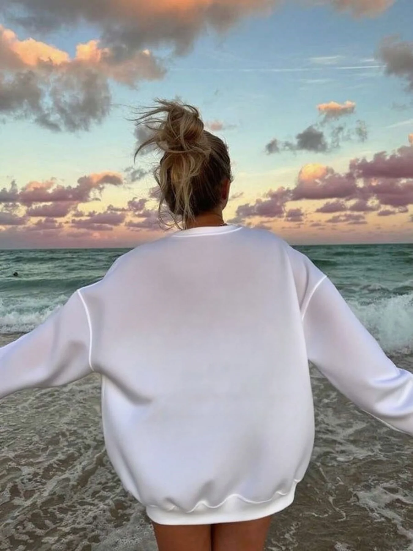 سترة كاجوال مطبوعة على شكل صليب يسوع كريست، سترة نسائية عصرية برقبة دائرية #3