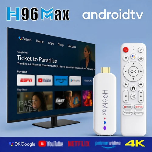 Imagen 2 del producto Android TV Stick Amlogic S905L Quad Core 4K Video WiFi BT Asistente de Voz Control Remoto Reproductor Multimedia Smart TV Box H96 Max M20