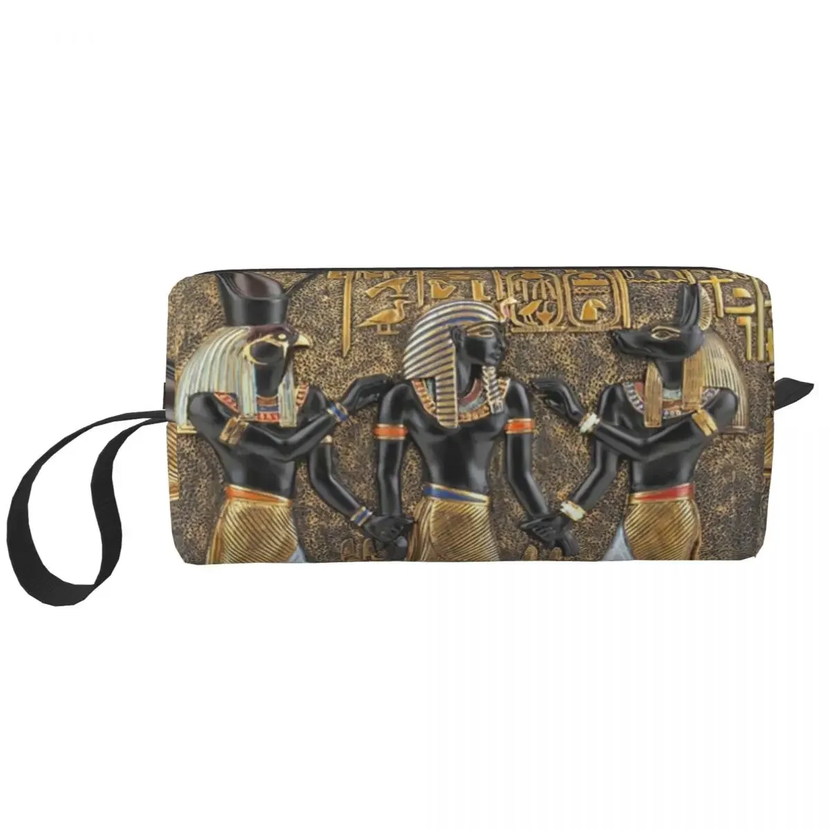 Ancient Egypt God Horus And Anubis Toiletry Bag Egyptian Pharaoh Cosmetic Makeup Organizer Women Beauty Storage Dopp Kit Box