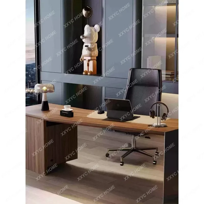 XX Minimalist Desk Walnut Computer Writing Table for Home Office Study Heated Desk