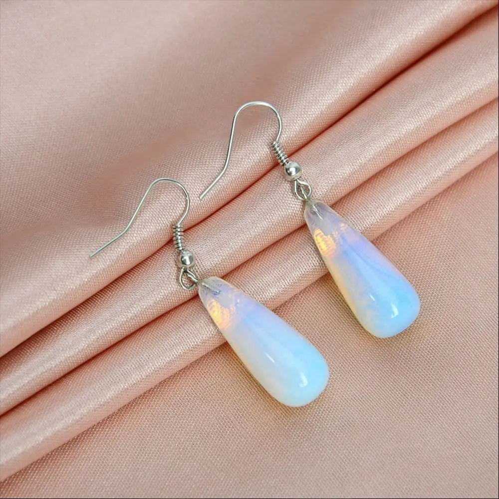 1 Pair Trendy Opal Hook Earrings Fashion Jewelry Women Girl Gift