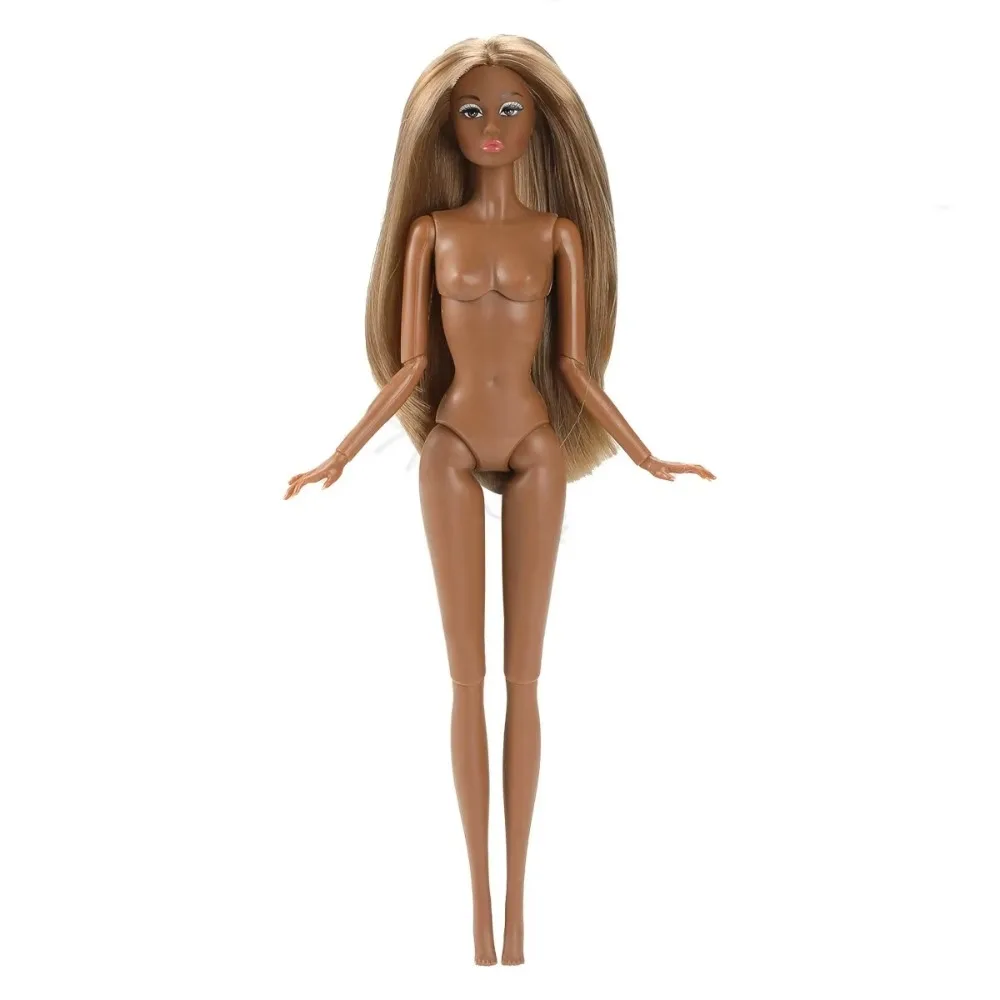 

Fashion European Supermodel Nude Doll Curly Hair Dark Skin 1/6 Doll Model Movable Dress Up Action Figure Body Doll Accessories