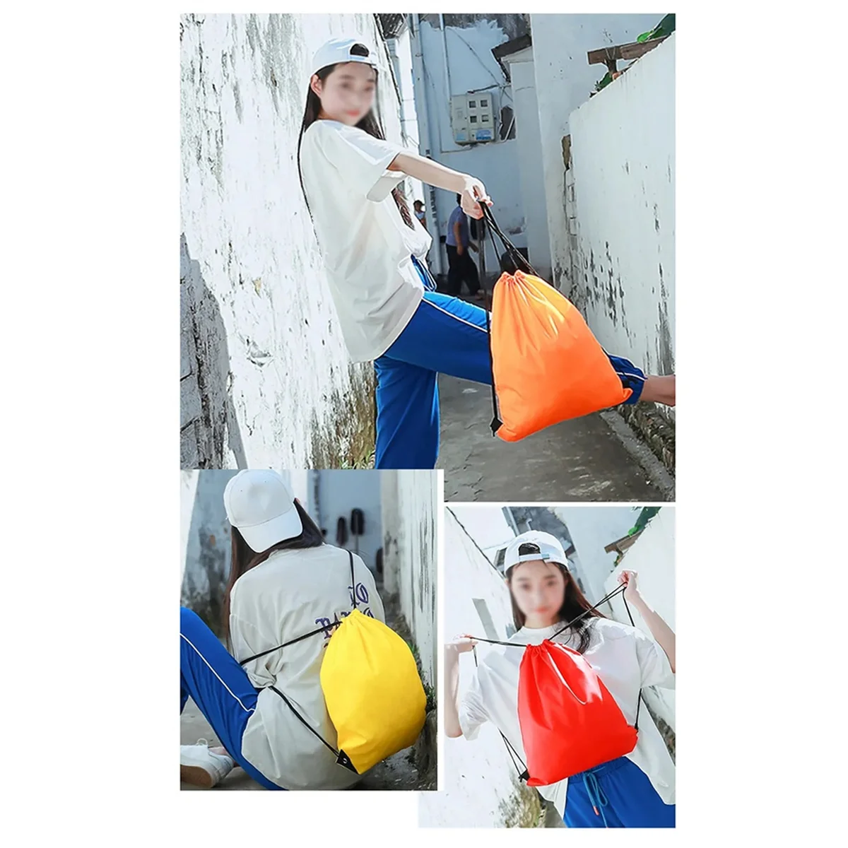 

NEW Drawstring Backpack Backpack Suitable for Gym, Storage & Travel Sports Marathon Drawstring Bag Fluorescent Yellow