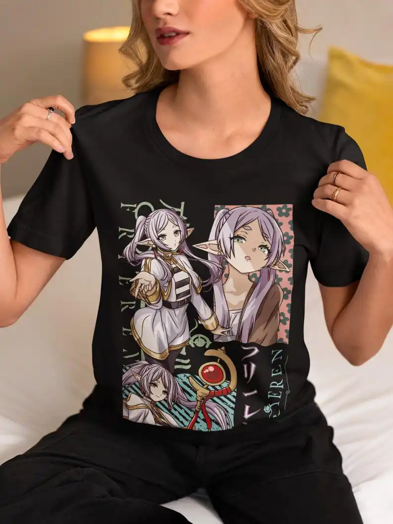 Epic Mage Adventure Unisex T-shirt, Enchanted Manga Graphic, Trendy Anime Apparel