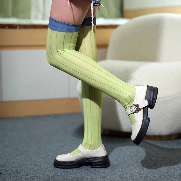 Anime  Demon Slayer Women Over Knee Socks Lovely Kanroji Mitsuri Xmas Cosplay Stockings Halloween Christmasv