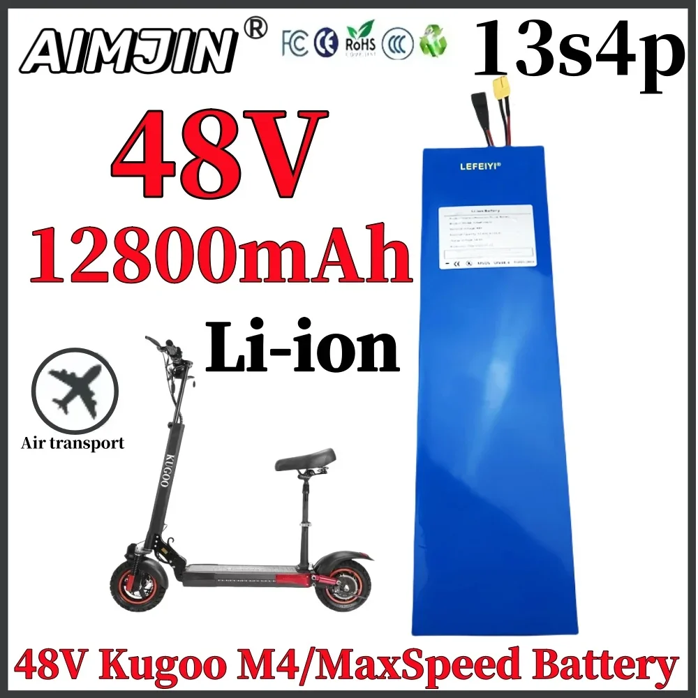 

13S4P Lithium ion battery 48V 12800mAh 54.6V built-in BMS scooter battery rechargeable battery